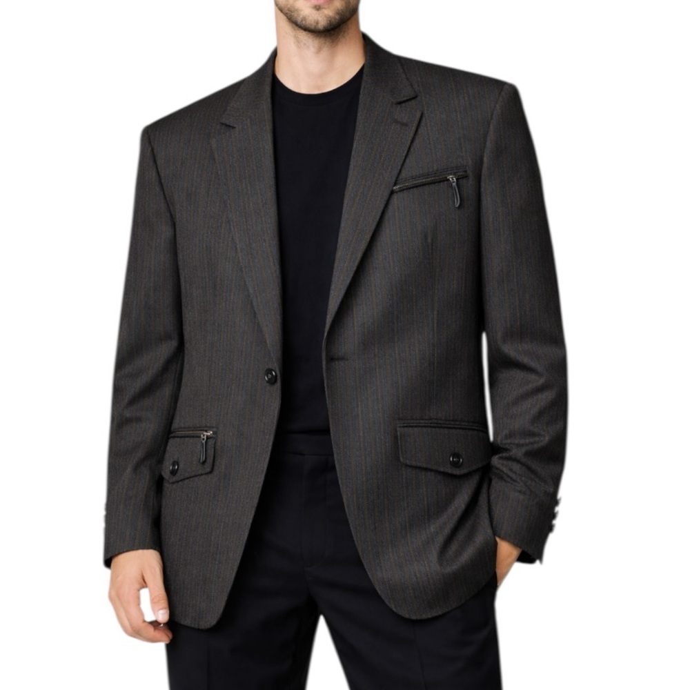 Vintage Diesel Truckistan Blazer Metallic Pinstripe Gorpcore Y2K Brown XXL